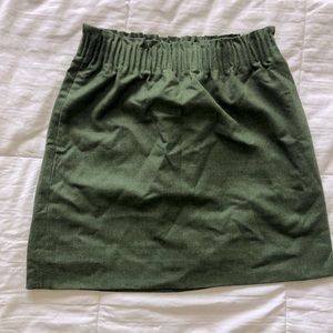 J Crew Forest Green Wool Skirt Mini Size 0